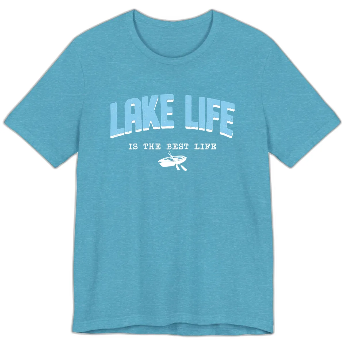 Lake Life Is The Best Life Design Premium T-Shirt in Heather Aqua