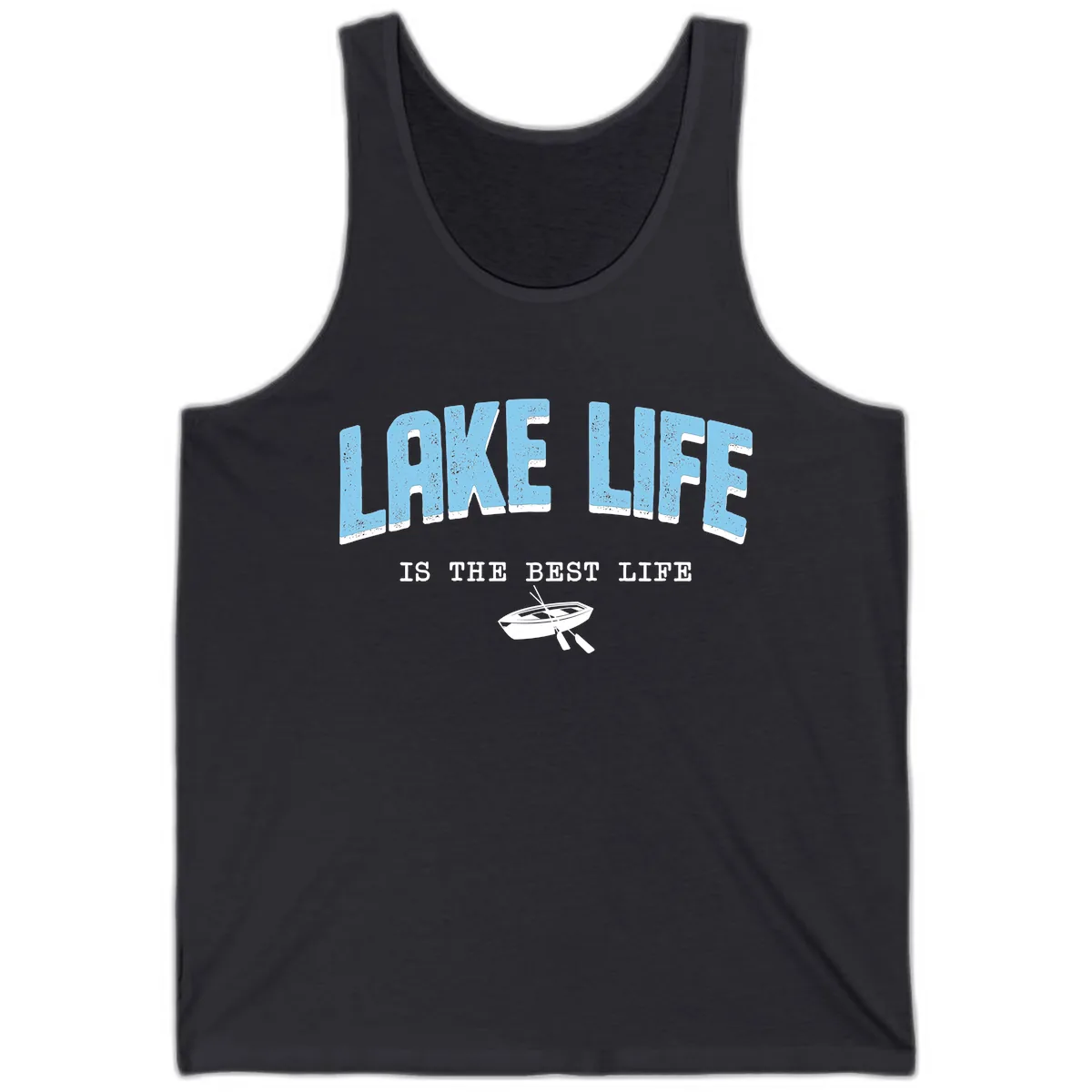 Lake Life Is The Best Life Design Tank in Dark Grey