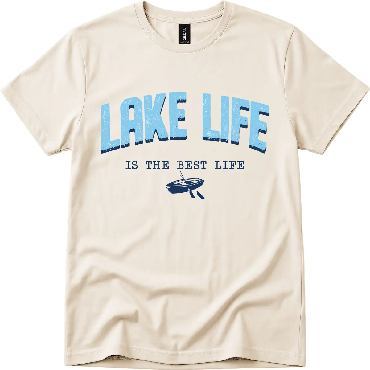 Lake Life Is The Best Life Design T-Shirt in Natural