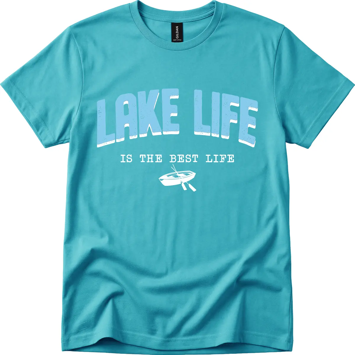 Lake Life Is The Best Life Design T-Shirt in Tropical Blue