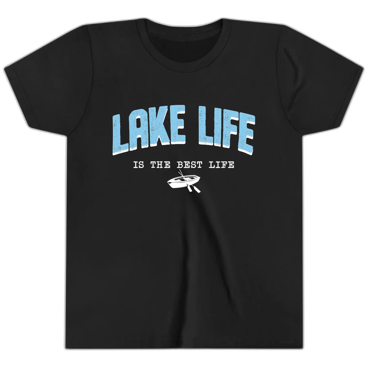 Lake Life Is The Best Life Design Youth T-Shirt in Black