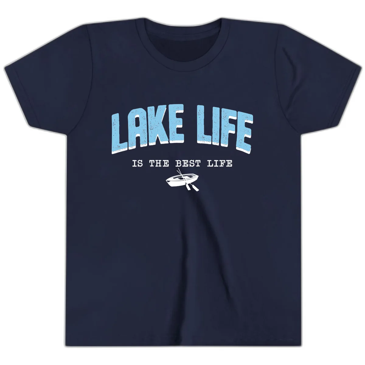 Lake Life Is The Best Life Design Youth T-Shirt in Navy