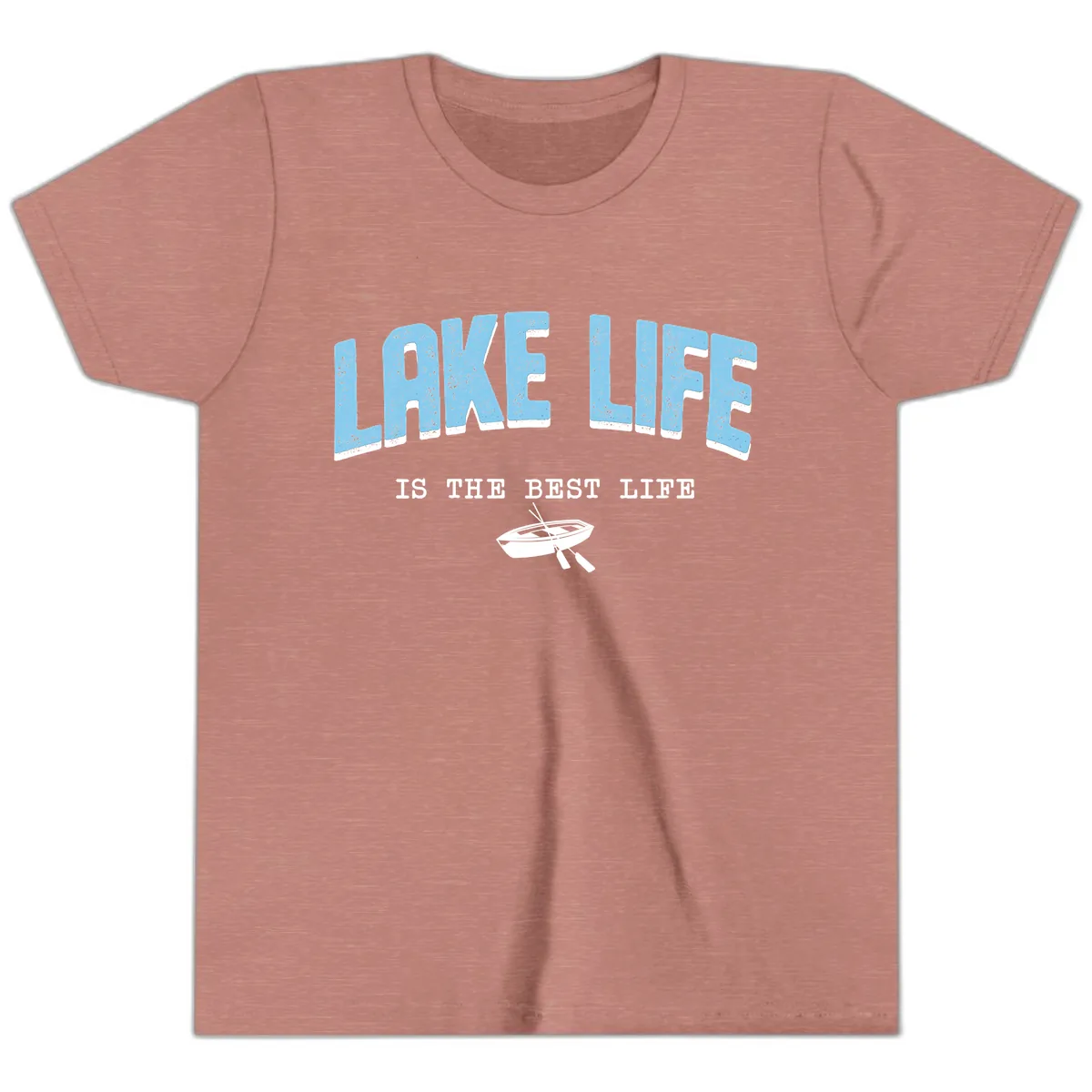 Lake Life Is The Best Life Design Youth T-Shirt in Heather Mauve