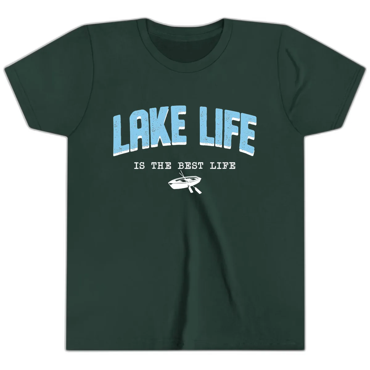 Lake Life Is The Best Life Design Youth T-Shirt in Forest