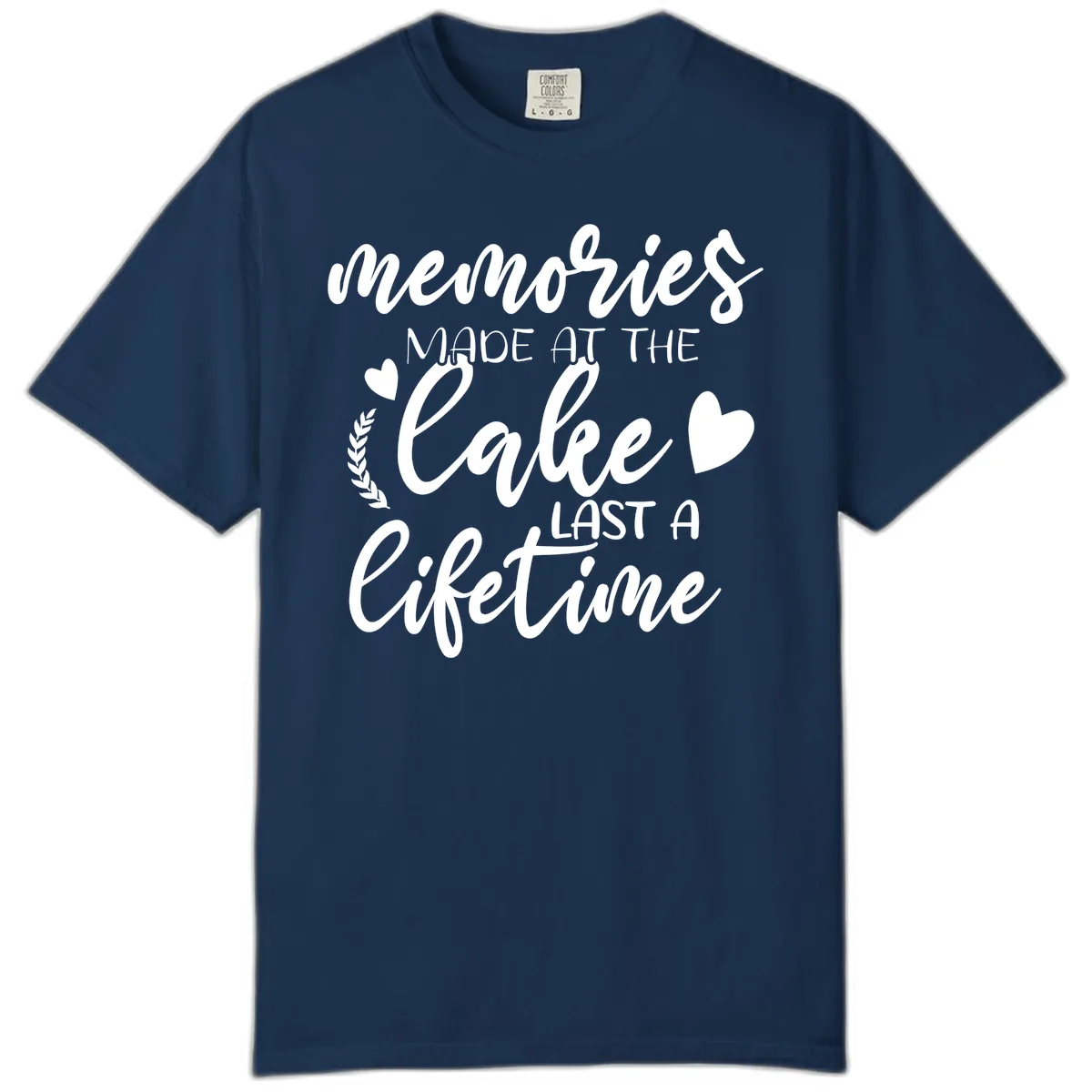 Memories Made At The Lake Last A Lifetime Comfort Color in Navy