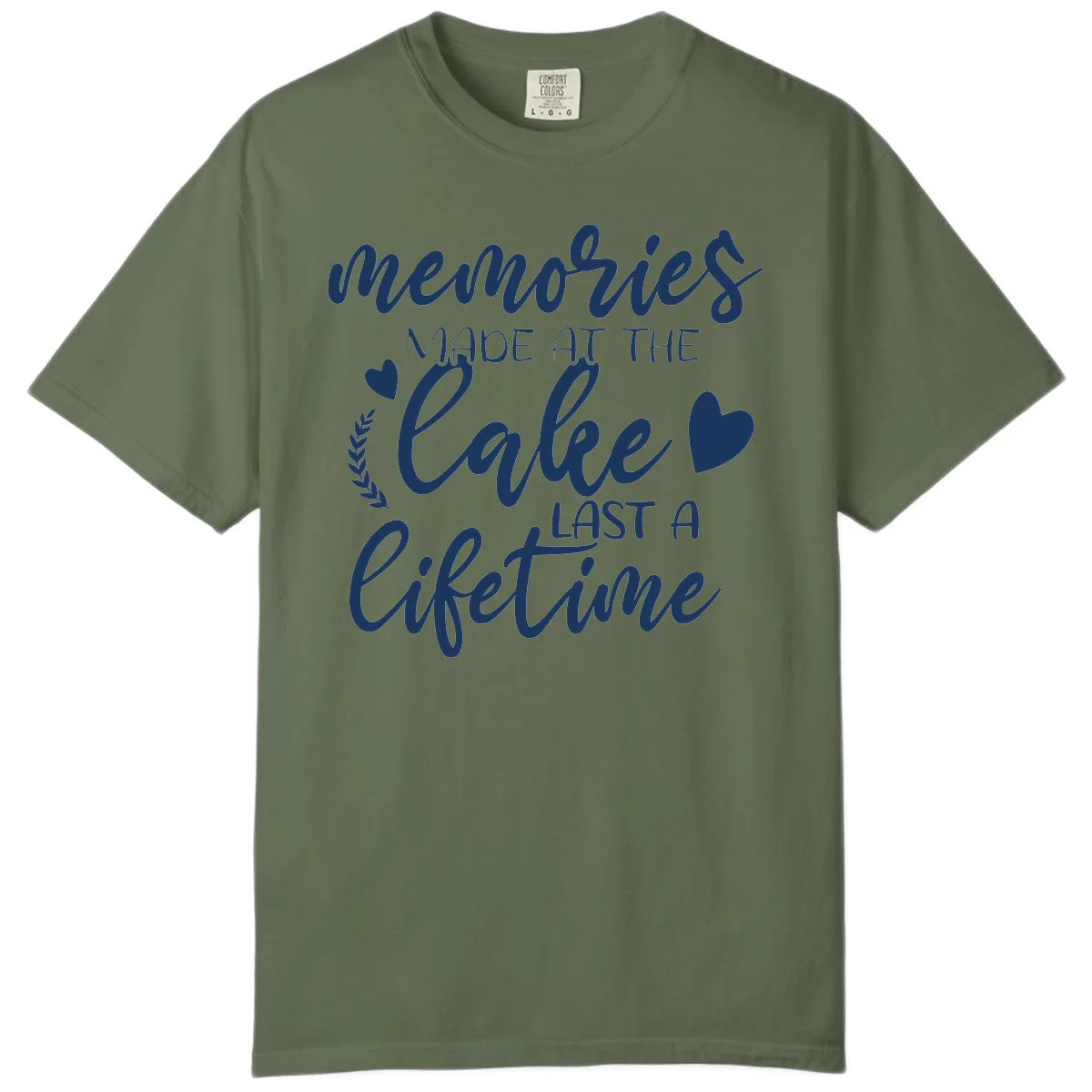 Memories Made At The Lake Last A Lifetime Comfort Color in Sage