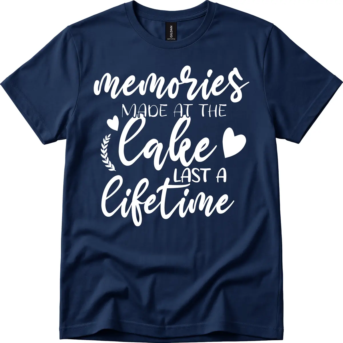 Memories Made At The Lake Last A Lifetime T-Shirt in Navy
