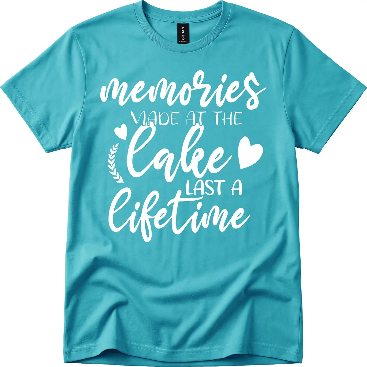 Memories Made At The Lake Last A Lifetime T-Shirt in Tropical Blue
