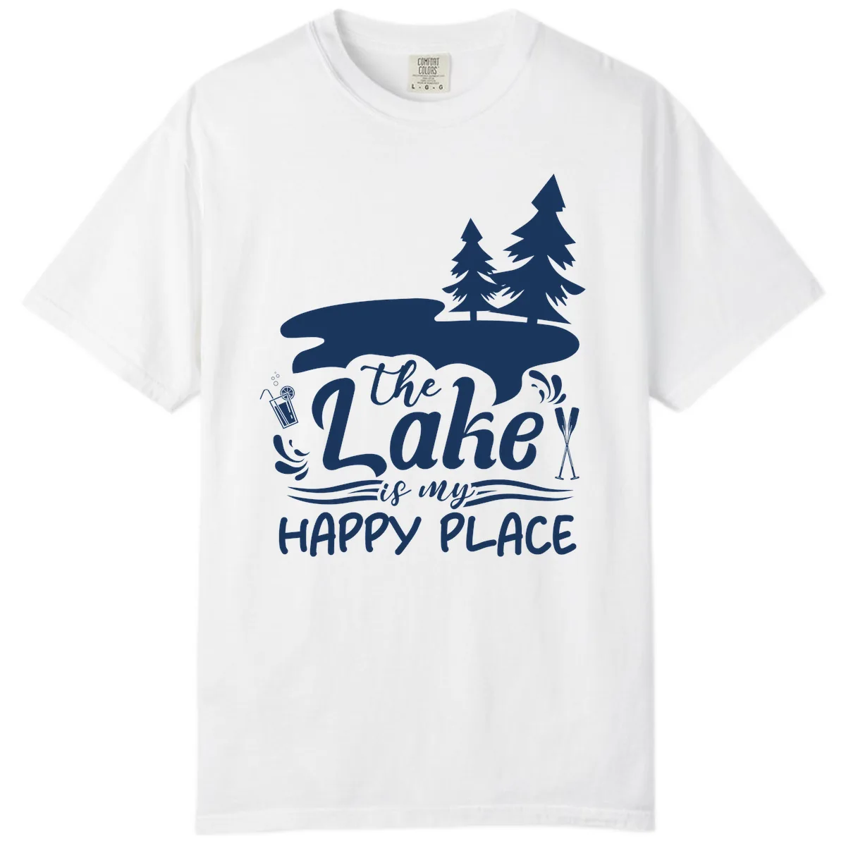 The Lake Is My Happy Place Comfort Color in White