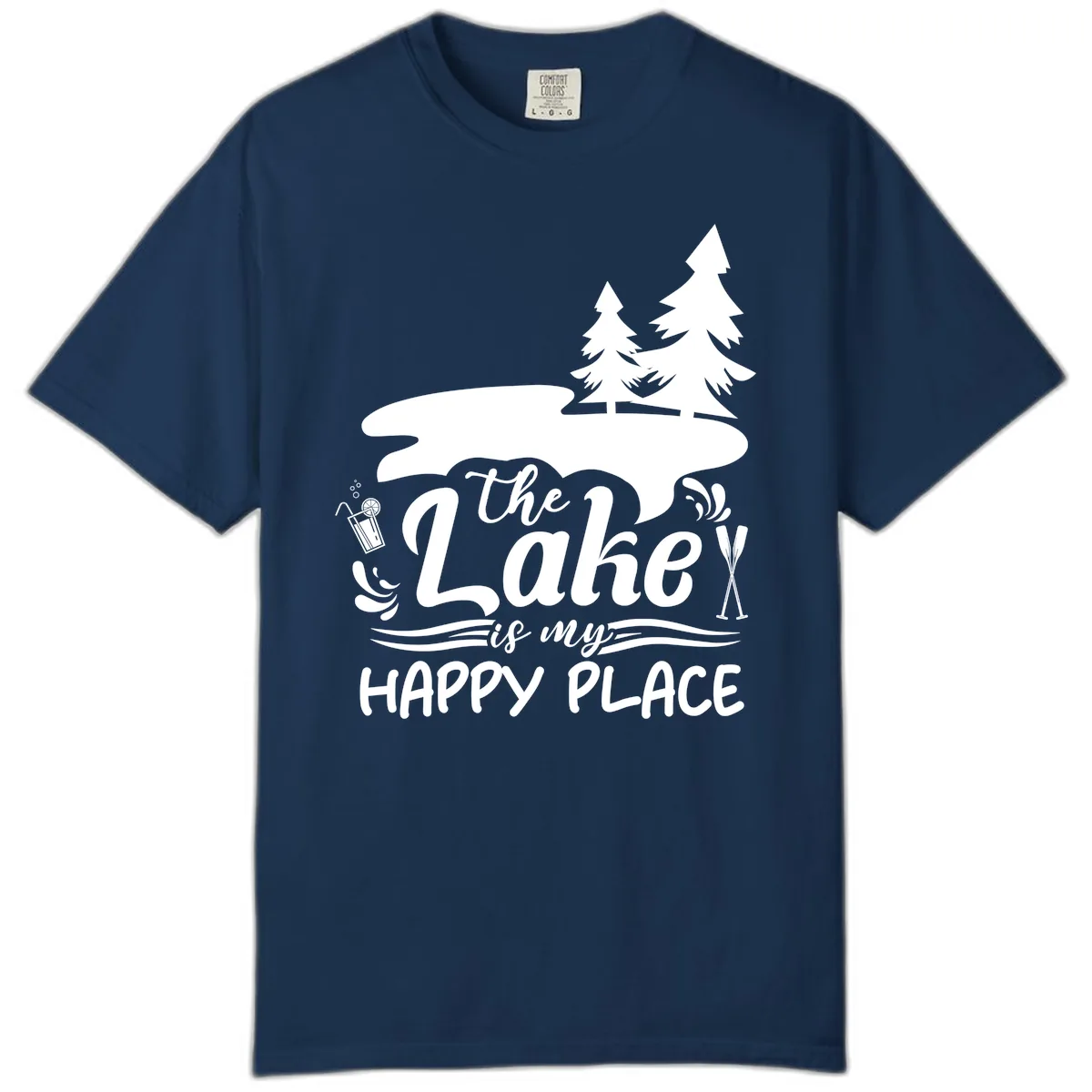 The Lake Is My Happy Place Comfort Color in Navy