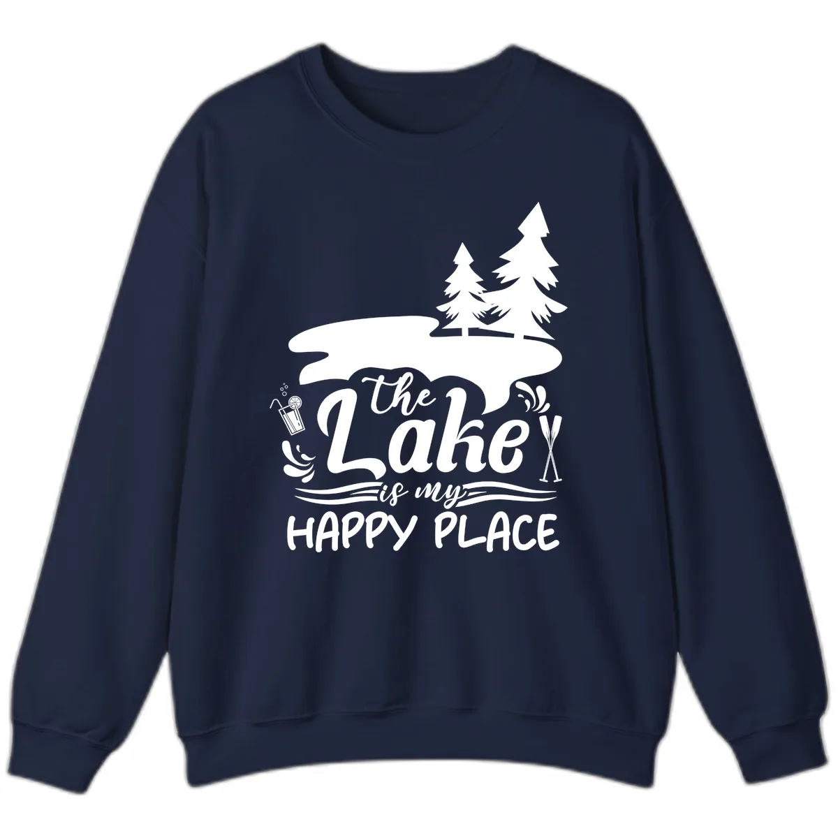 The Lake Is My Happy Place Sweatshirt in Navy