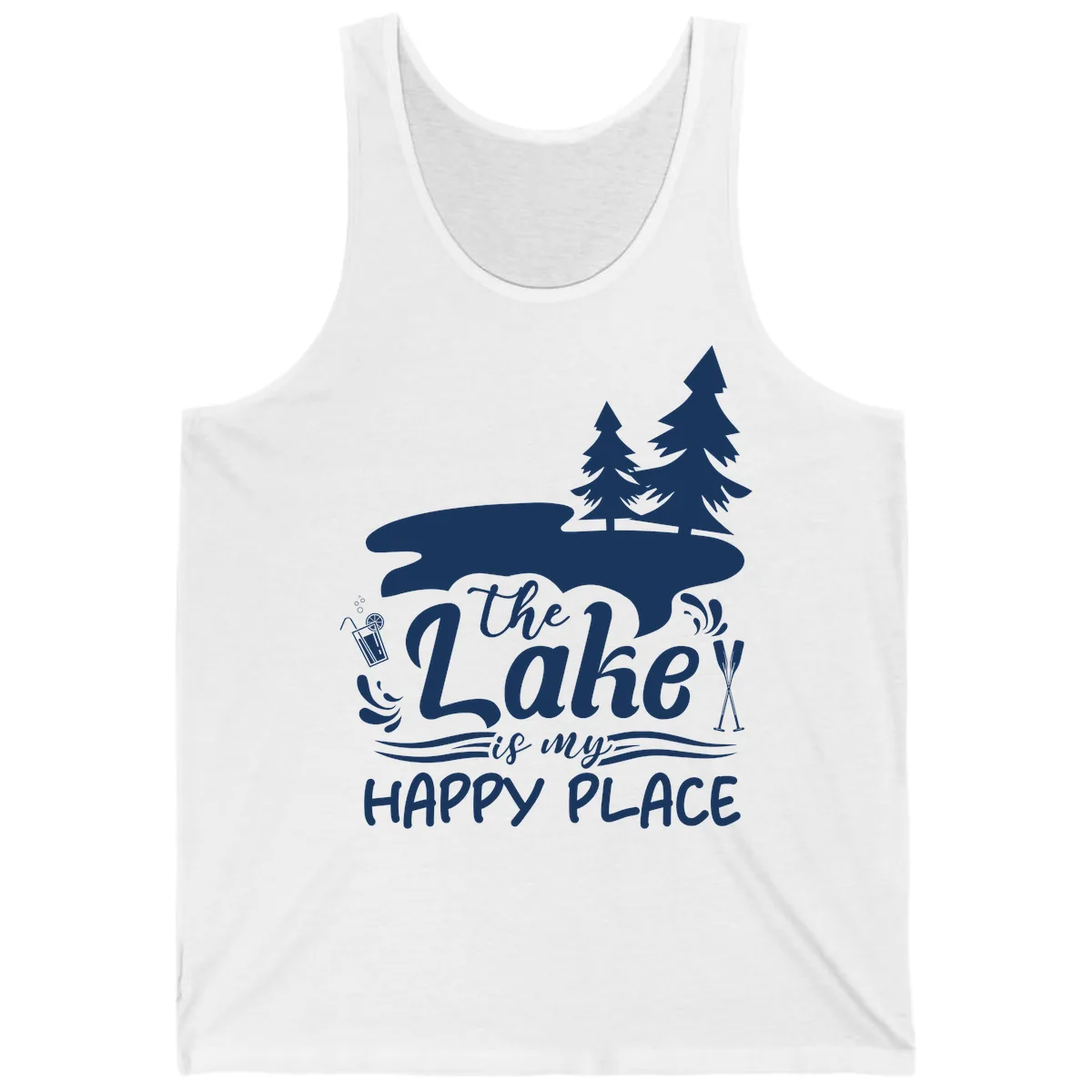 The Lake Is My Happy Place Tank in White