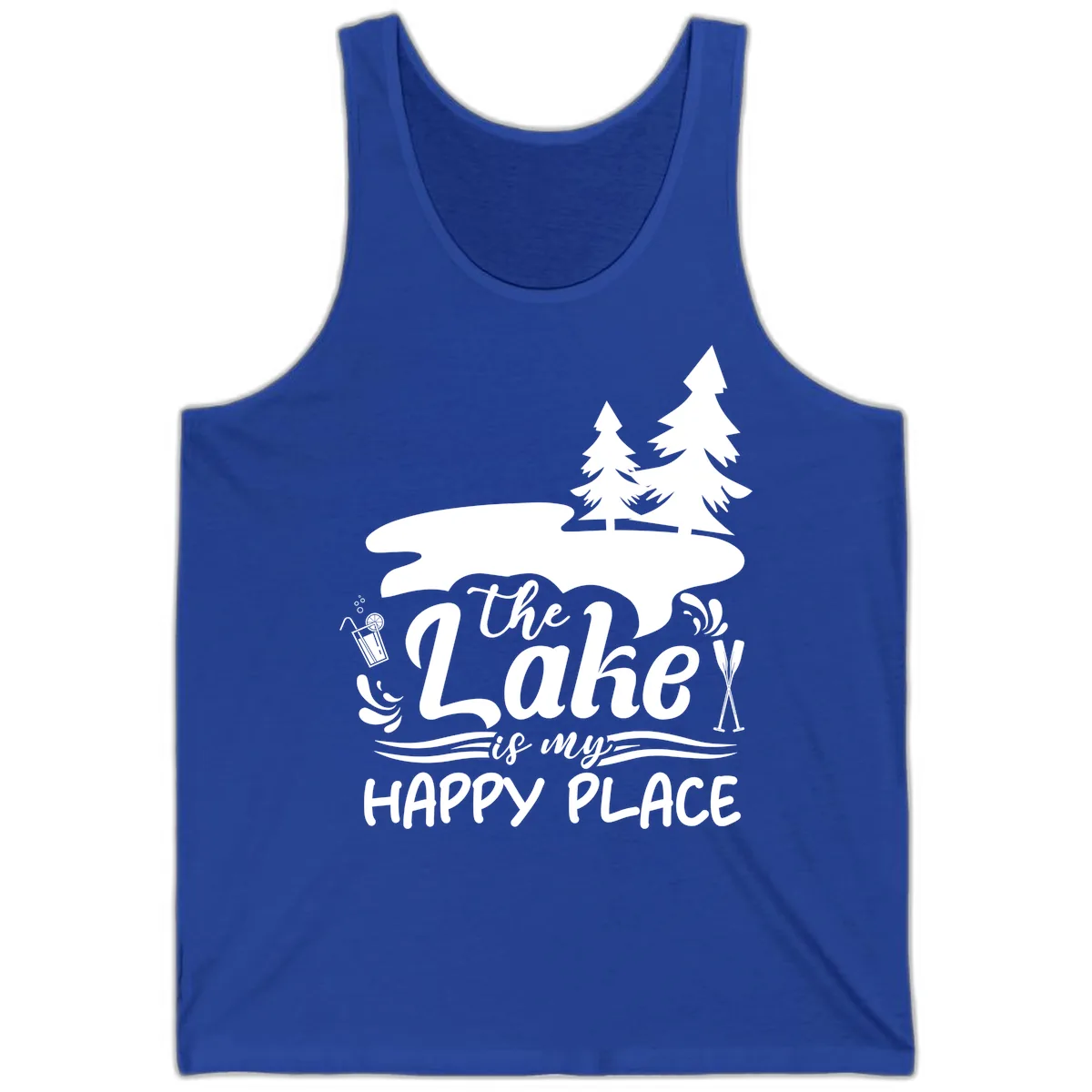 The Lake Is My Happy Place Tank in True Royal
