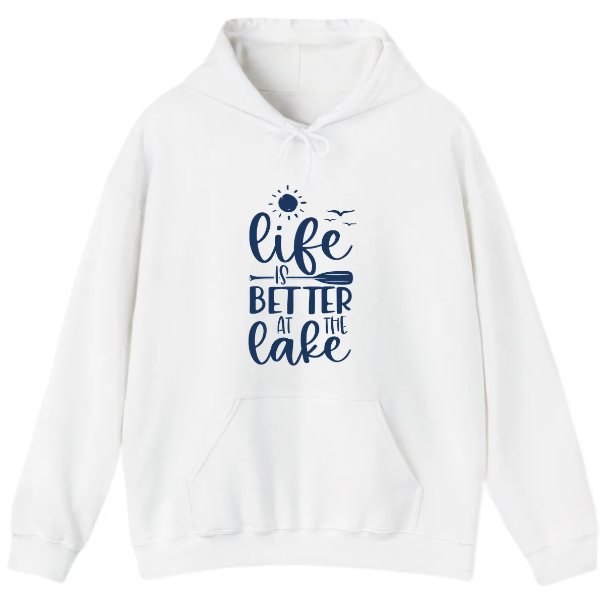 Life Is Better At The Lake Design Hoodie in White