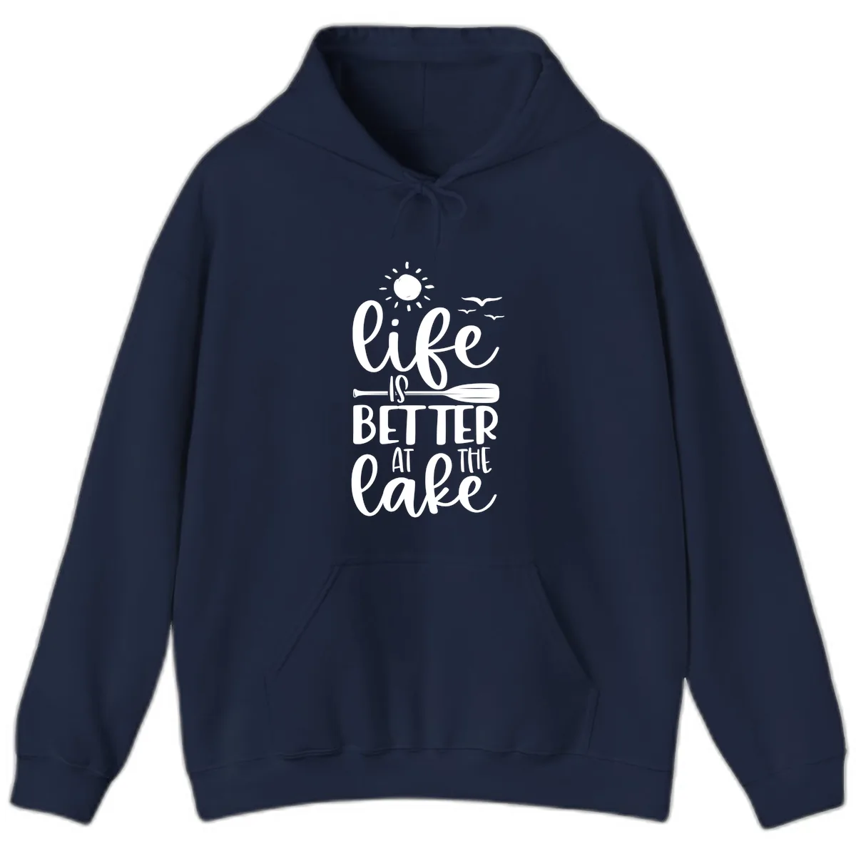 Life Is Better At The Lake Design Hoodie in Navy