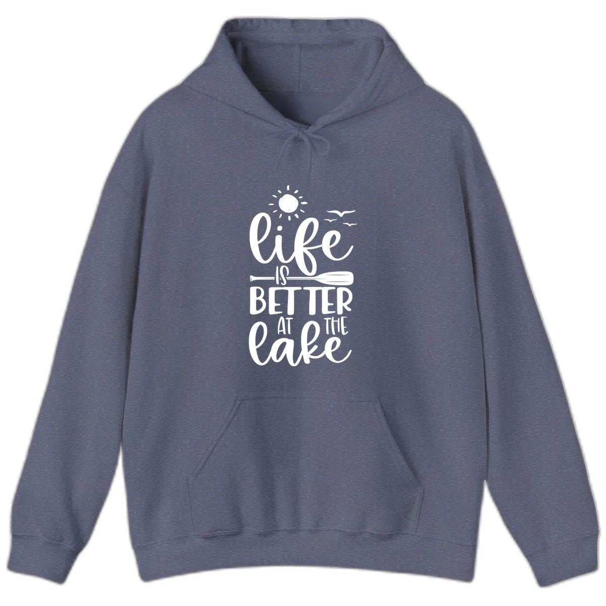 Life Is Better At The Lake Design Hoodie in Heather Navy
