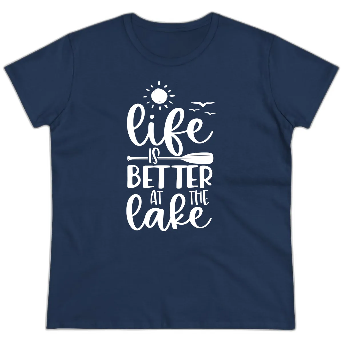 Life Is Better At The Lake Design Ladies Tee in Navy