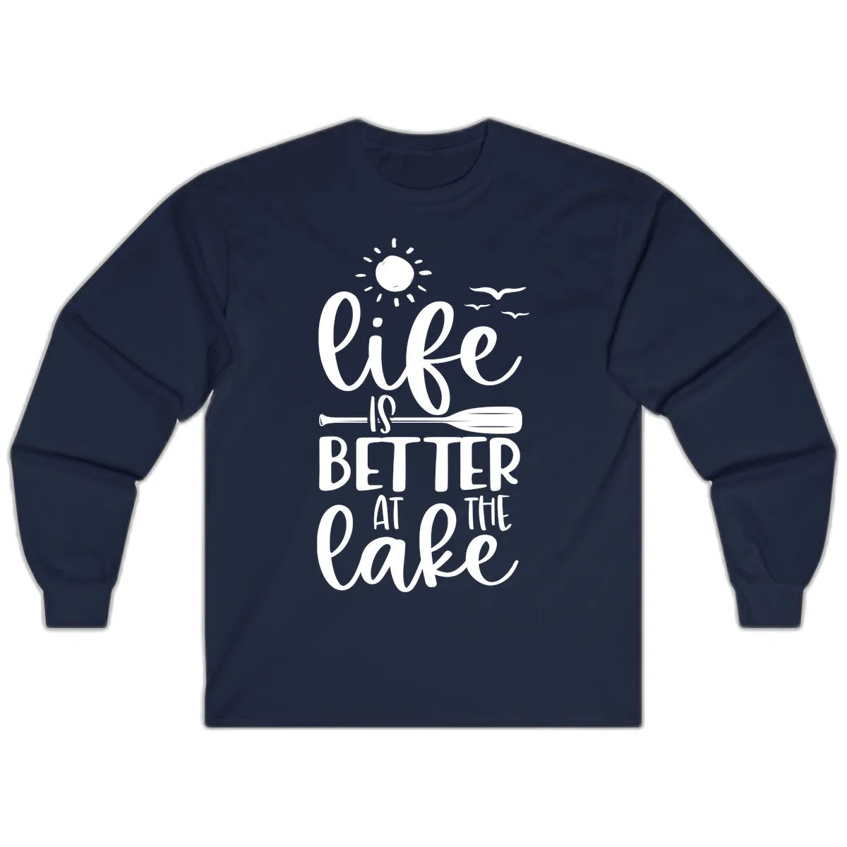Life Is Better At The Lake Design Long Sleeve in Navy