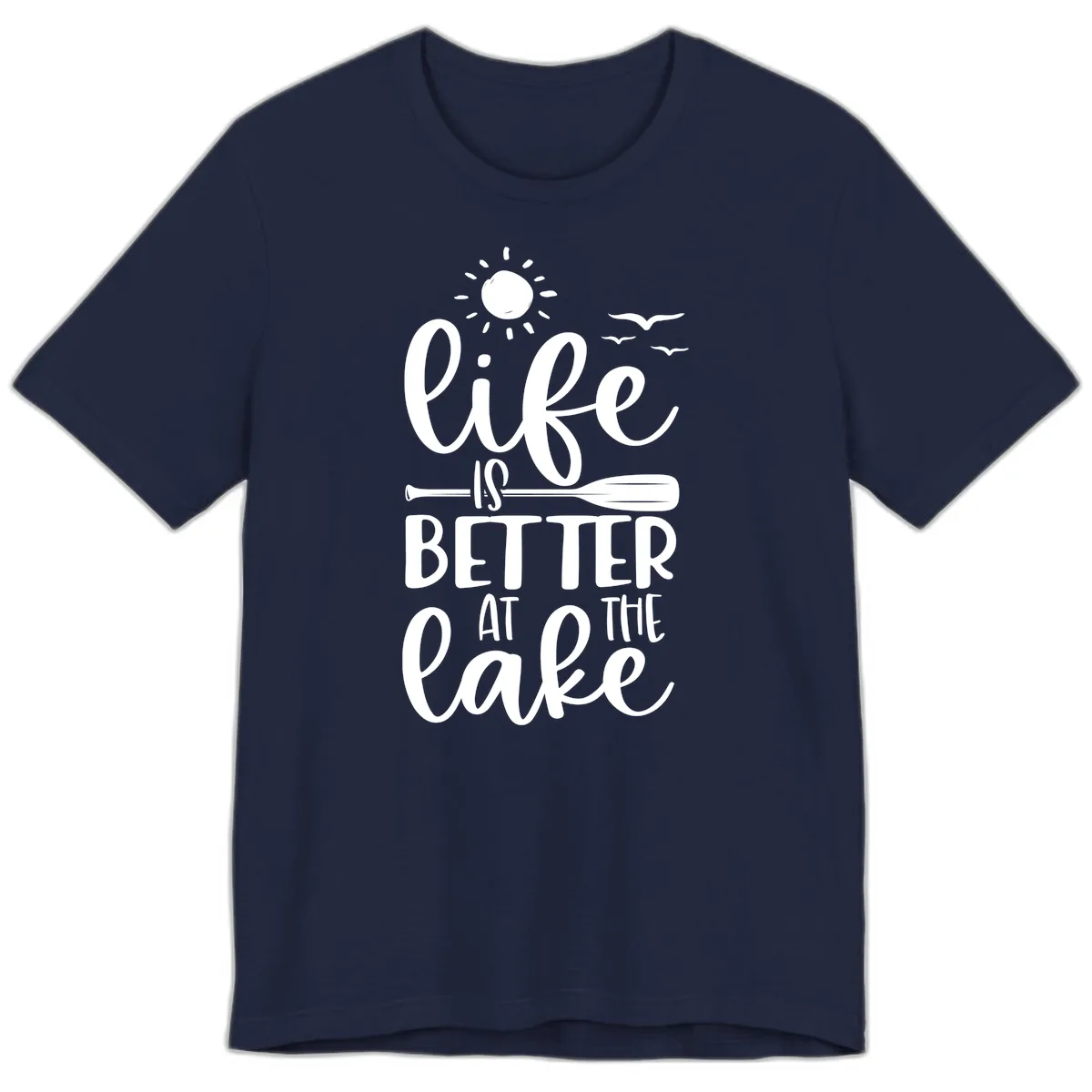 Life Is Better At The Lake Design Premium T-Shirt in Navy
