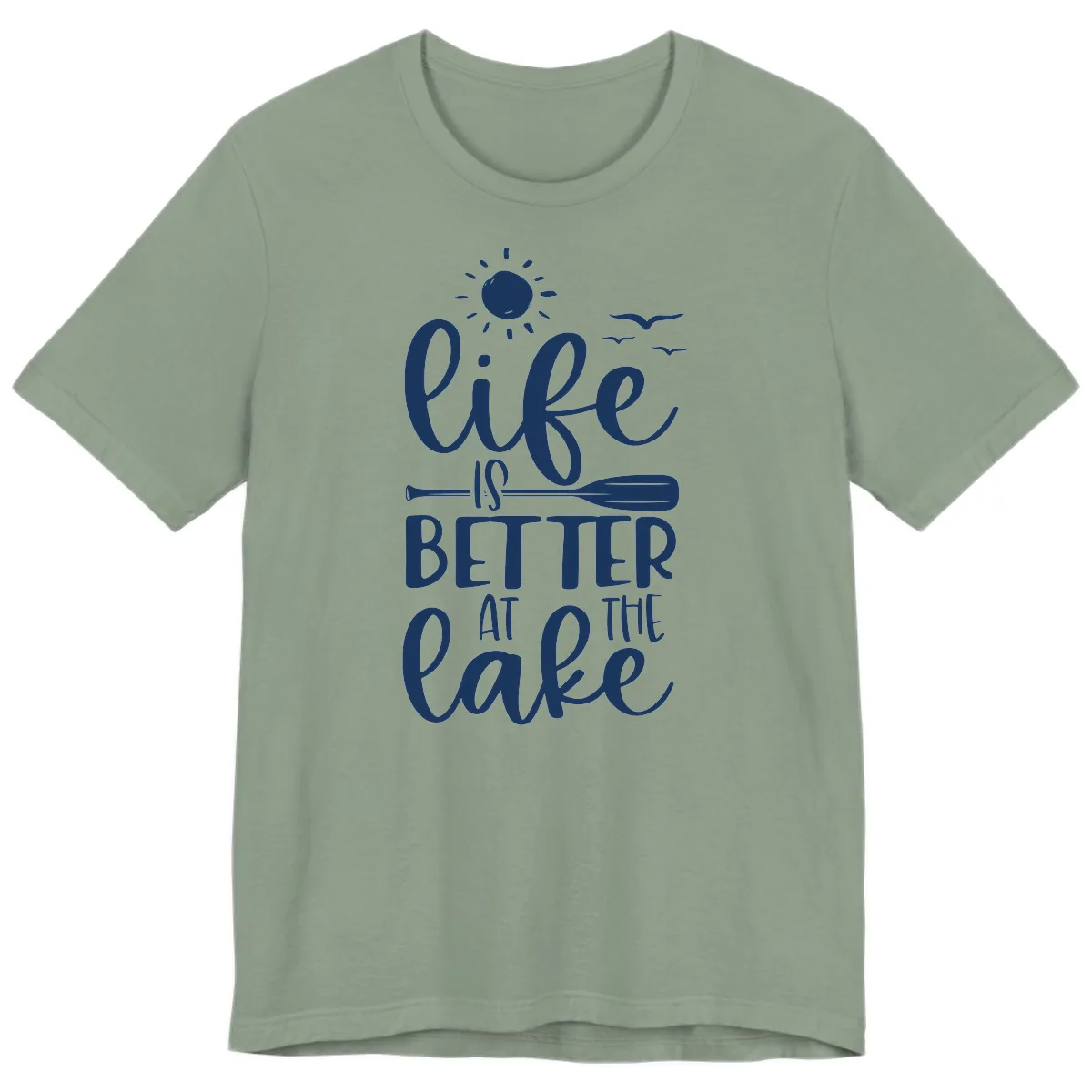Life Is Better At The Lake Design Premium T-Shirt in Sage