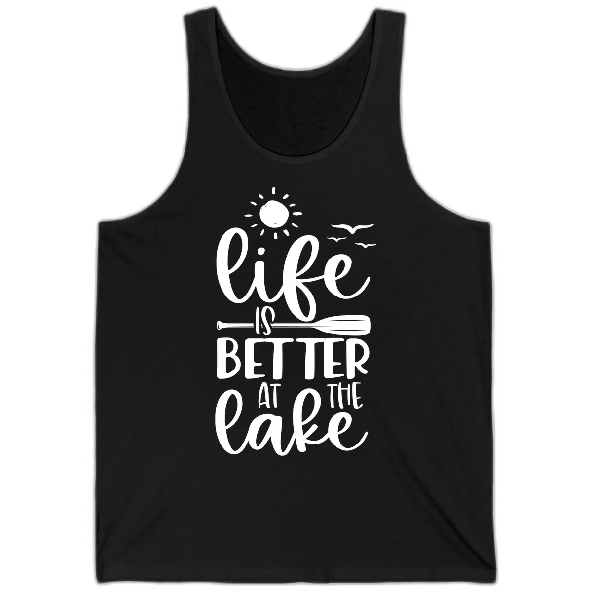 Life Is Better At The Lake Design Tank in Black