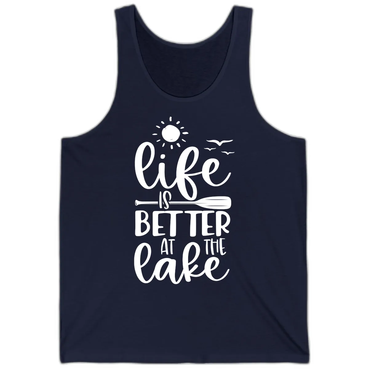 Life Is Better At The Lake Design Tank in Navy