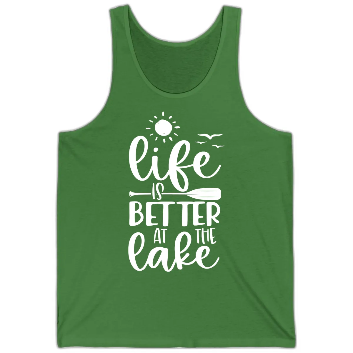 Life Is Better At The Lake Design Tank in Leaf