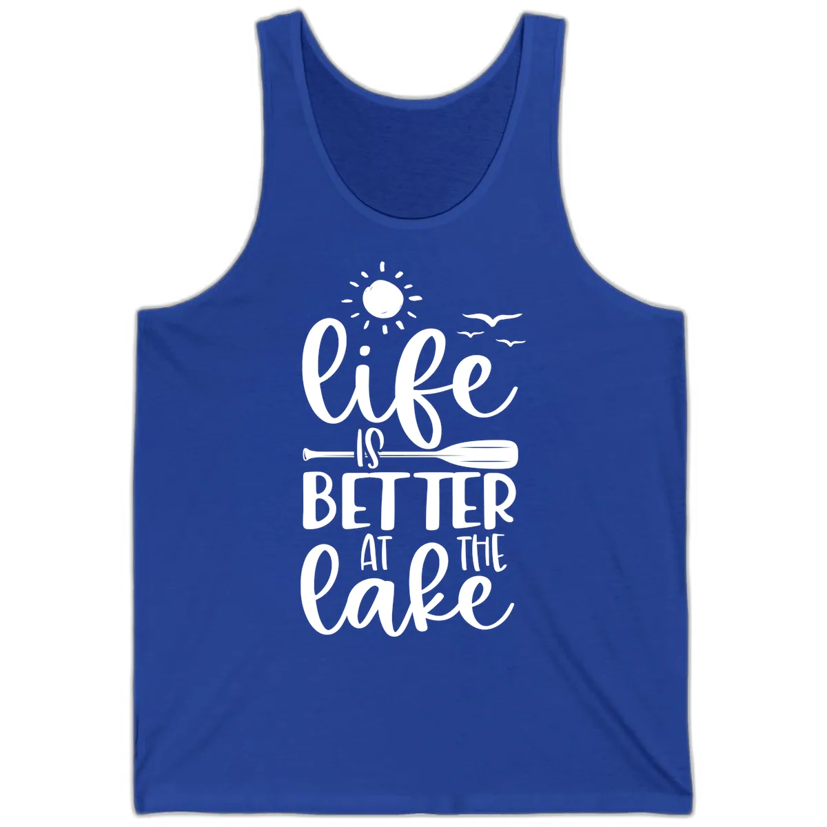 Life Is Better At The Lake Design Tank in True Royal