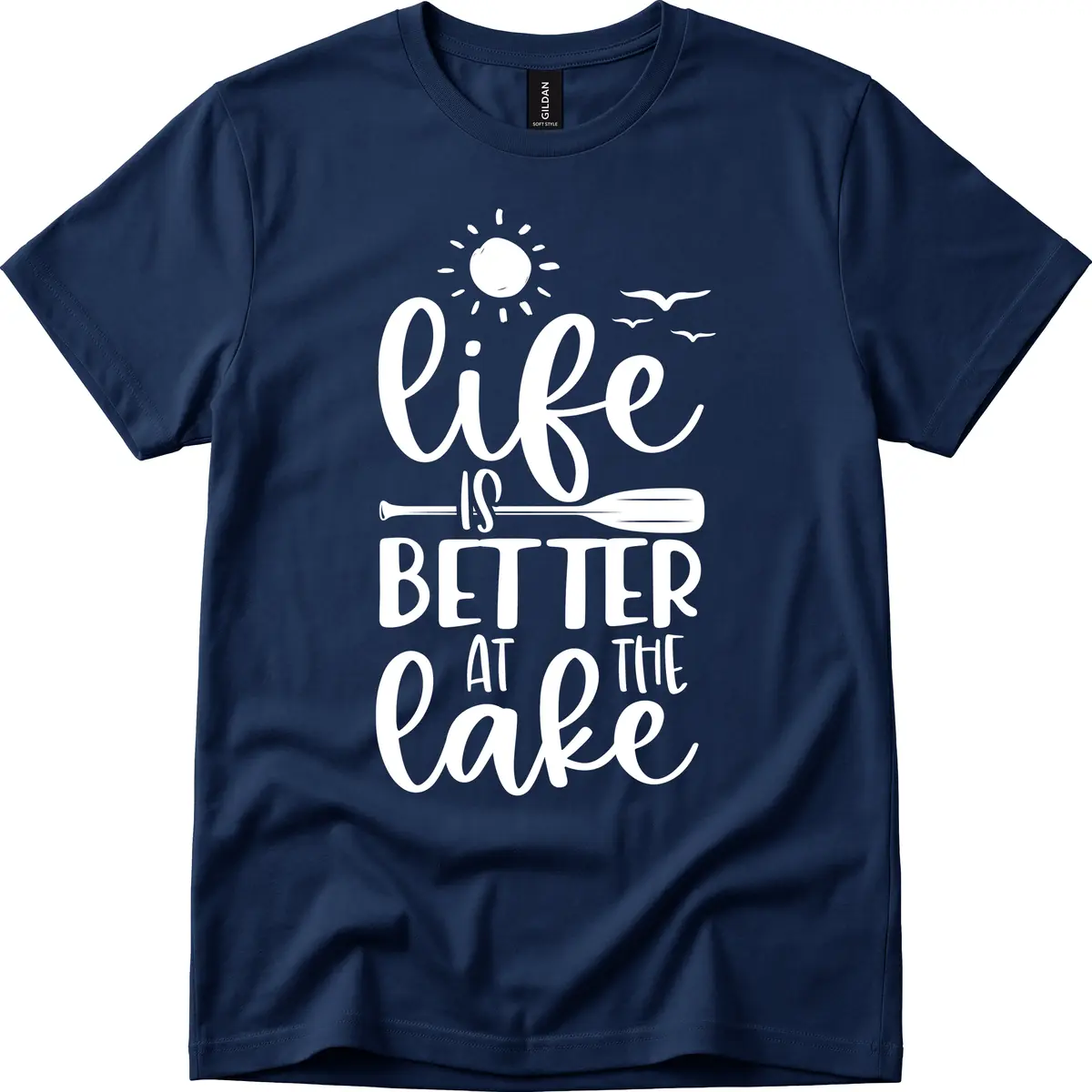 Life Is Better At The Lake Design T-Shirt in Navy