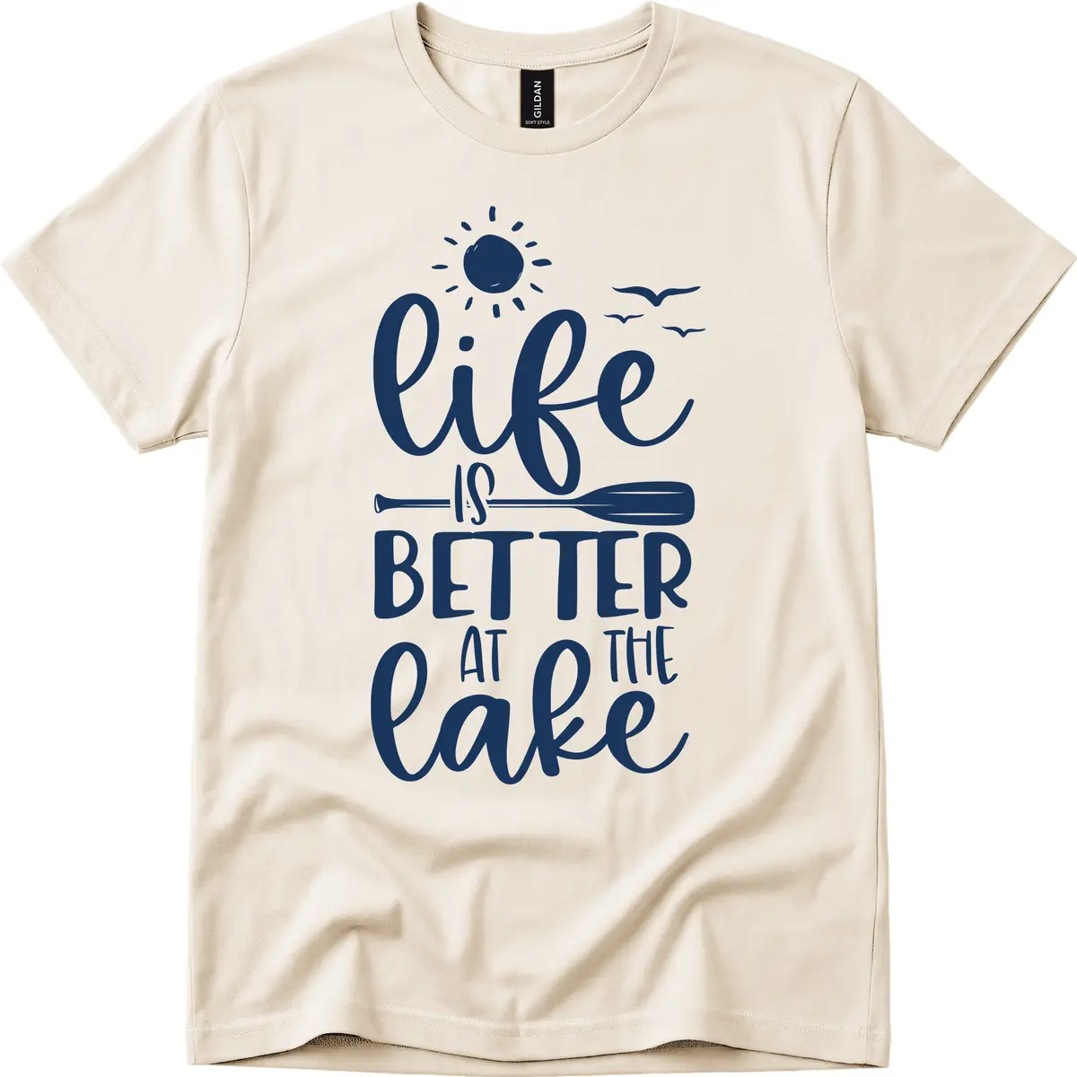 Life Is Better At The Lake Design T-Shirt in Natural