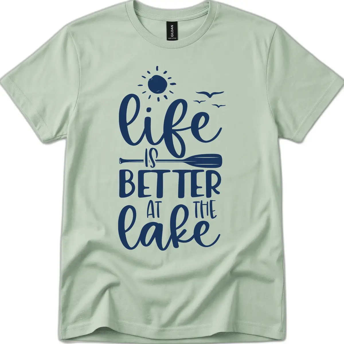 Life Is Better At The Lake Design T-Shirt in Sage