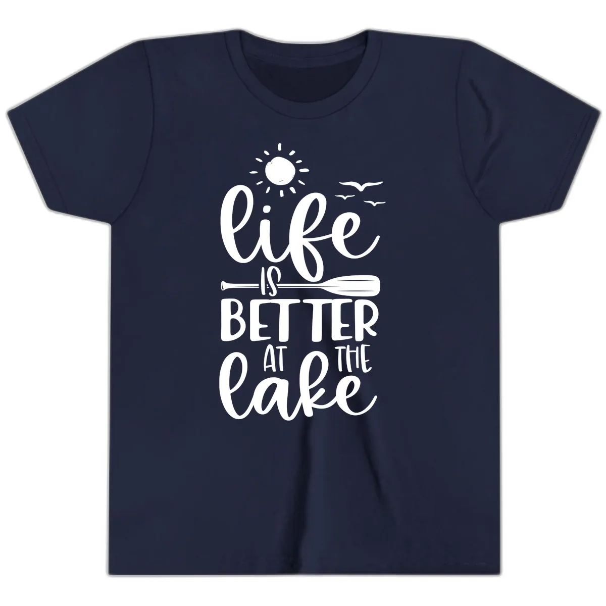 Life Is Better At The Lake Design Youth T-Shirt in Navy