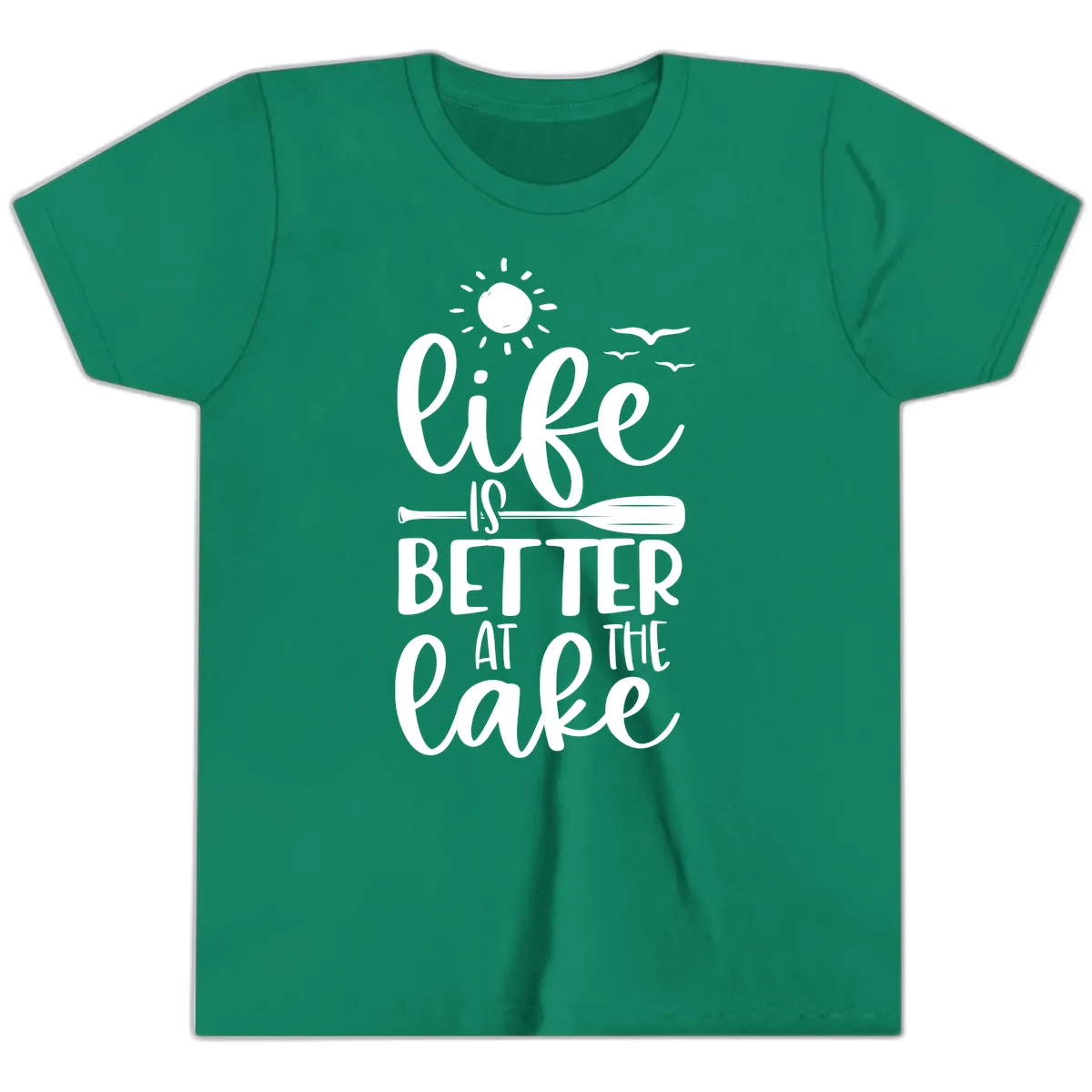 Life Is Better At The Lake Design Youth T-Shirt in Kelly