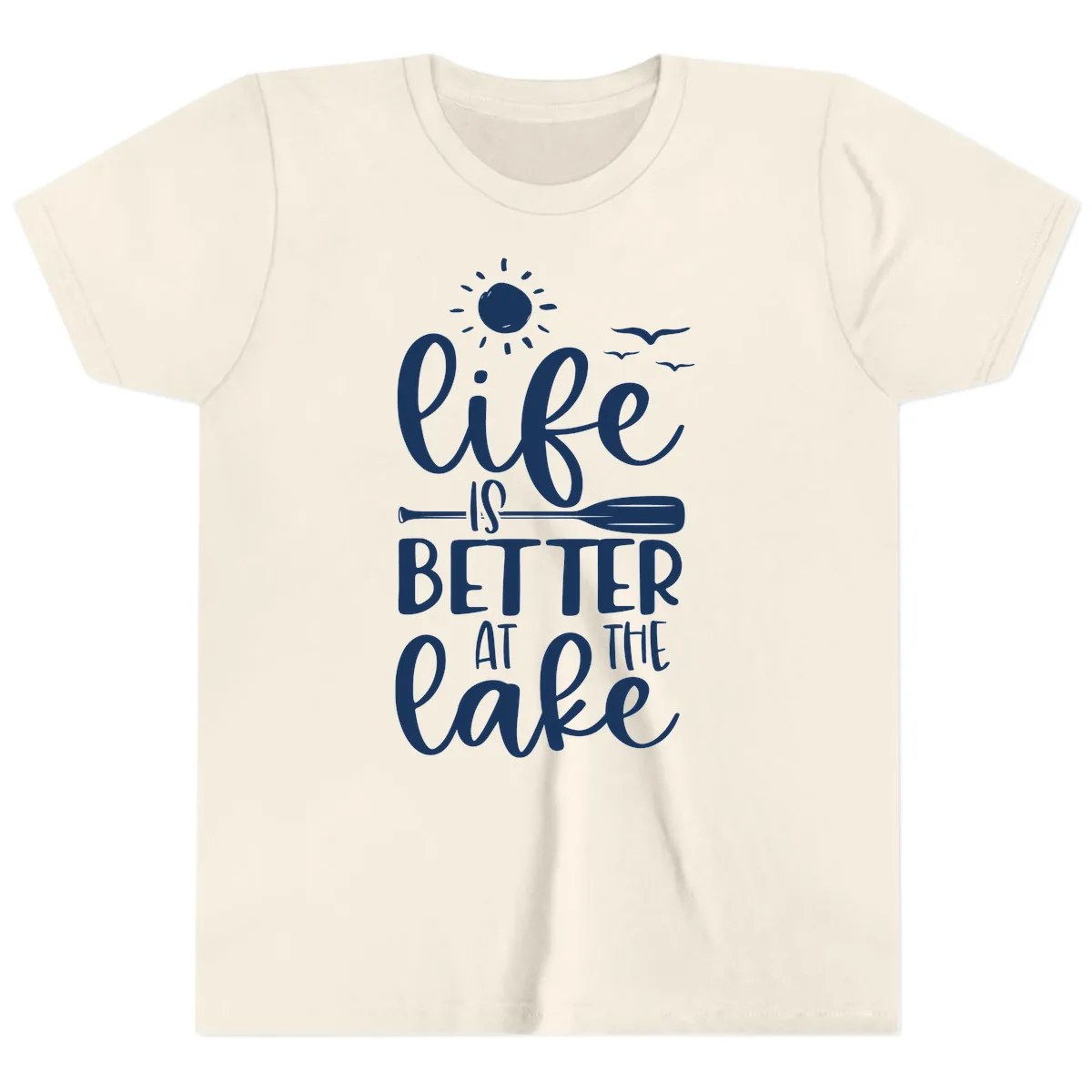 Life Is Better At The Lake Design Youth T-Shirt in Natural