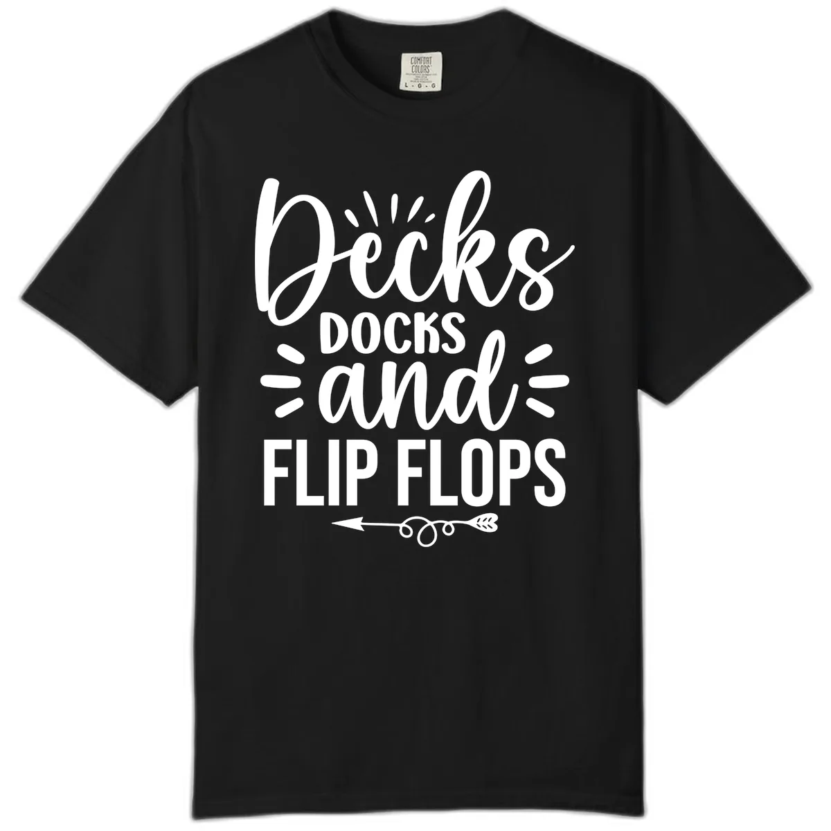 Decks Docks and Flip Flops Design Comfort Color in Black