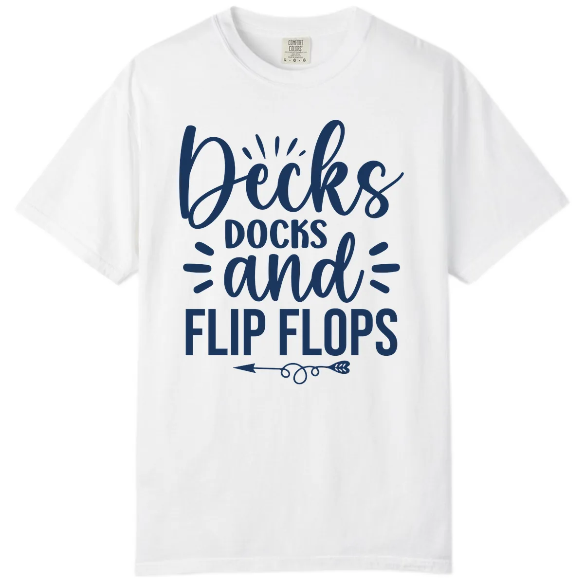 Decks Docks and Flip Flops Design Comfort Color in White
