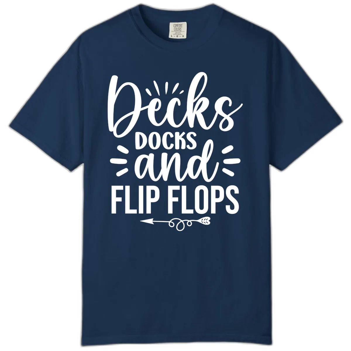 Decks Docks and Flip Flops Design Comfort Color in Navy
