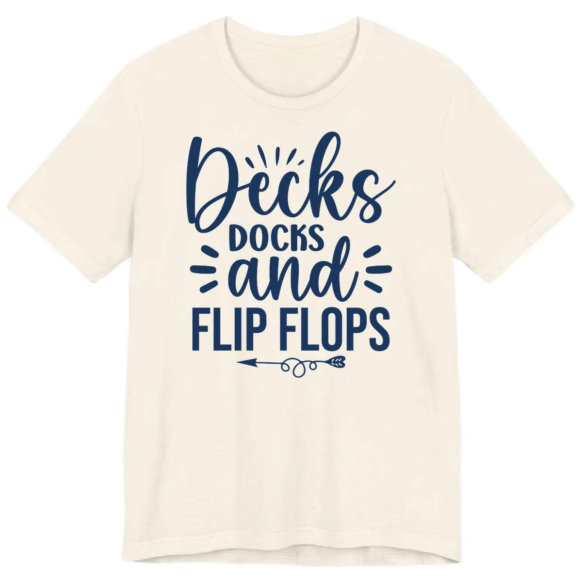 Decks Docks and Flip Flops Design Premium T-Shirt in Natural
