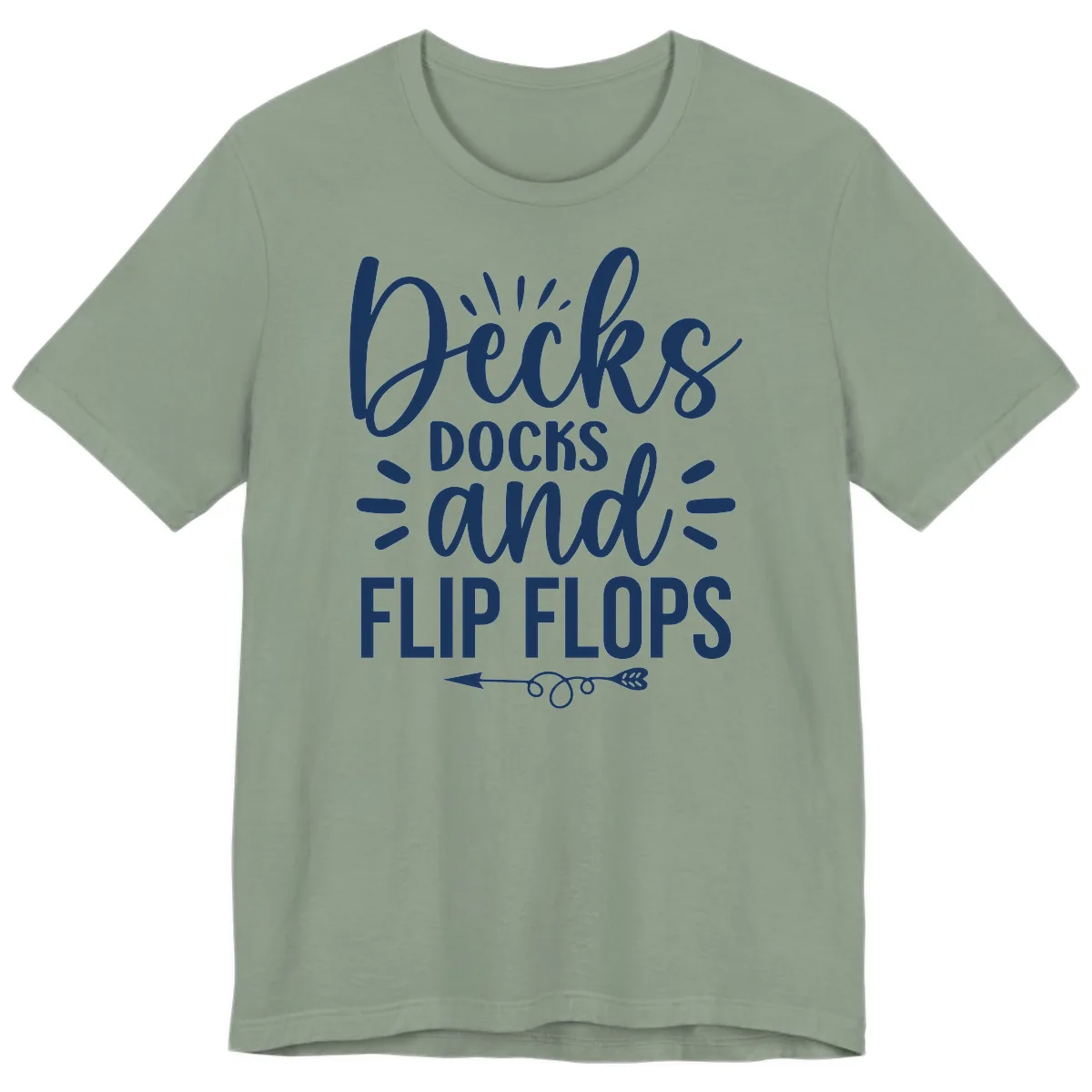 Decks Docks and Flip Flops Design Premium T-Shirt in Sage