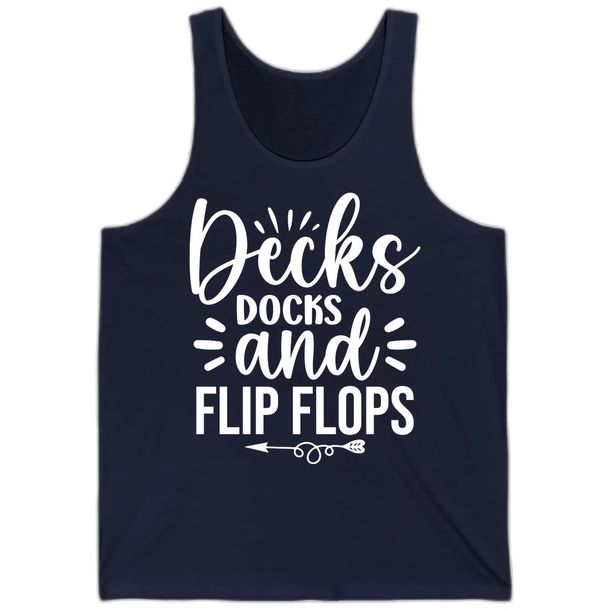 Decks Docks and Flip Flops Design Tank in Navy