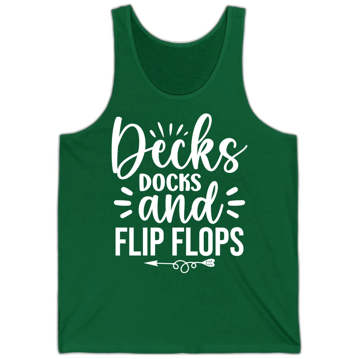 Decks Docks and Flip Flops Design Tank in Kelly