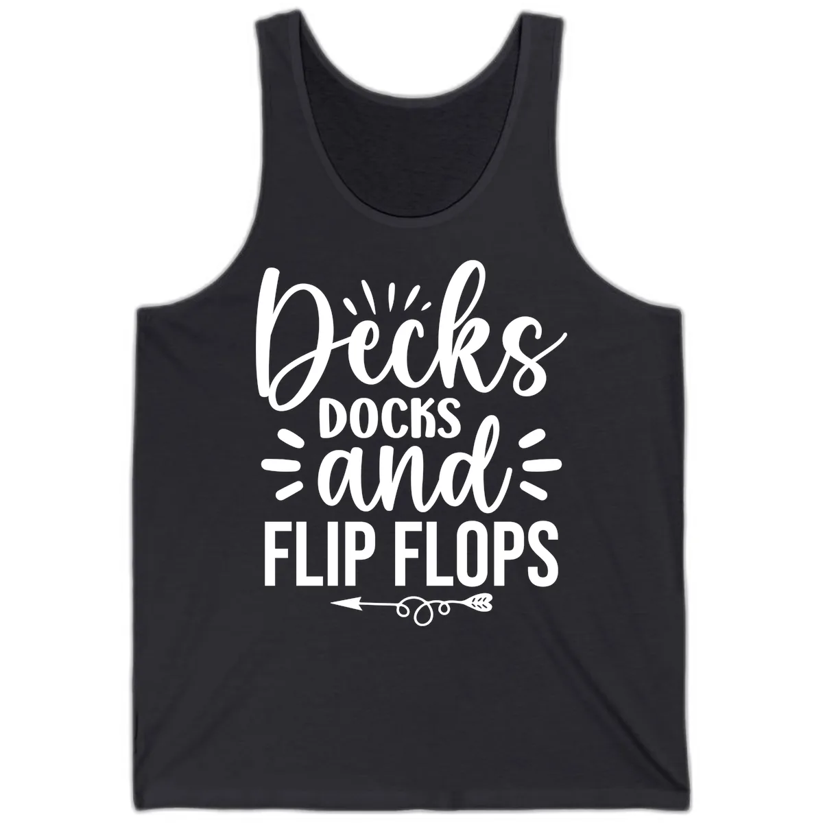 Decks Docks and Flip Flops Design Tank in Dark Grey