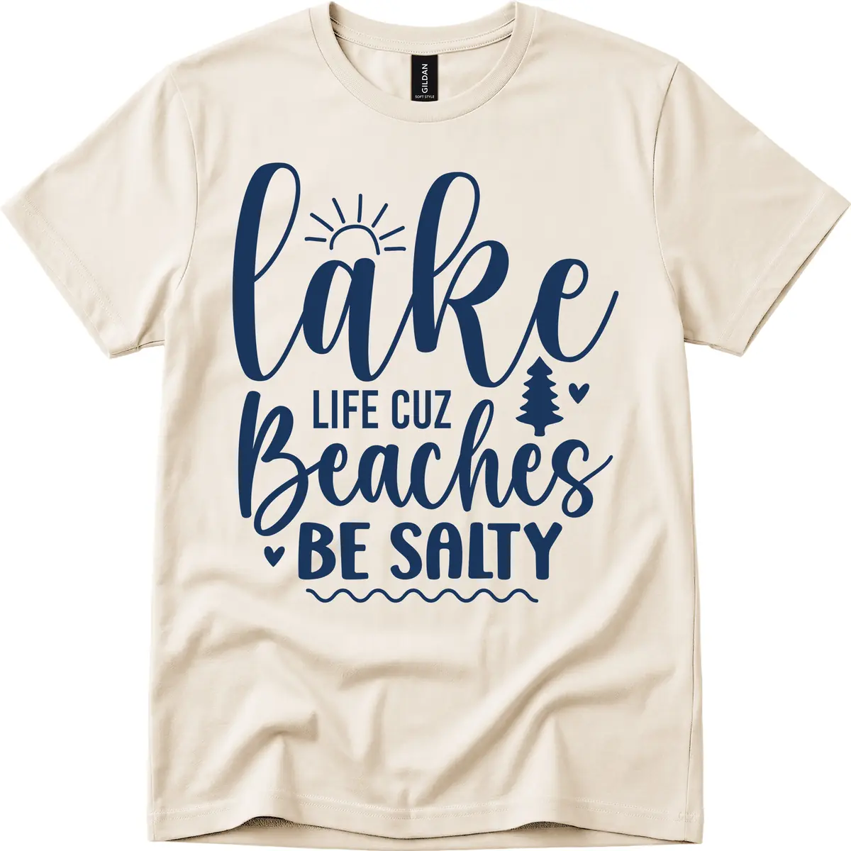Lake Life Cuz Beaches Be Salty T-Shirt in Natural