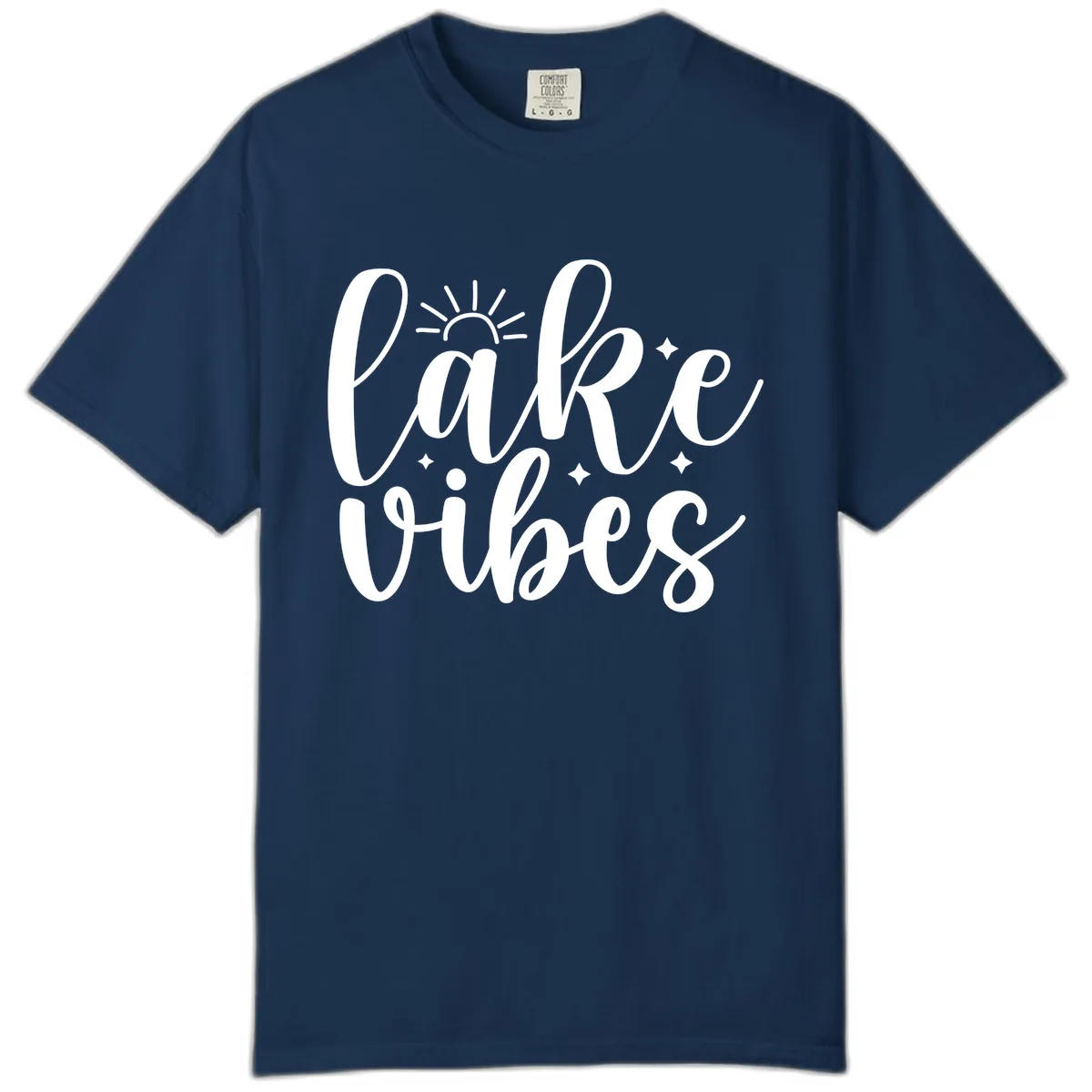 Lake Vibes Script Design Comfort Color in Navy