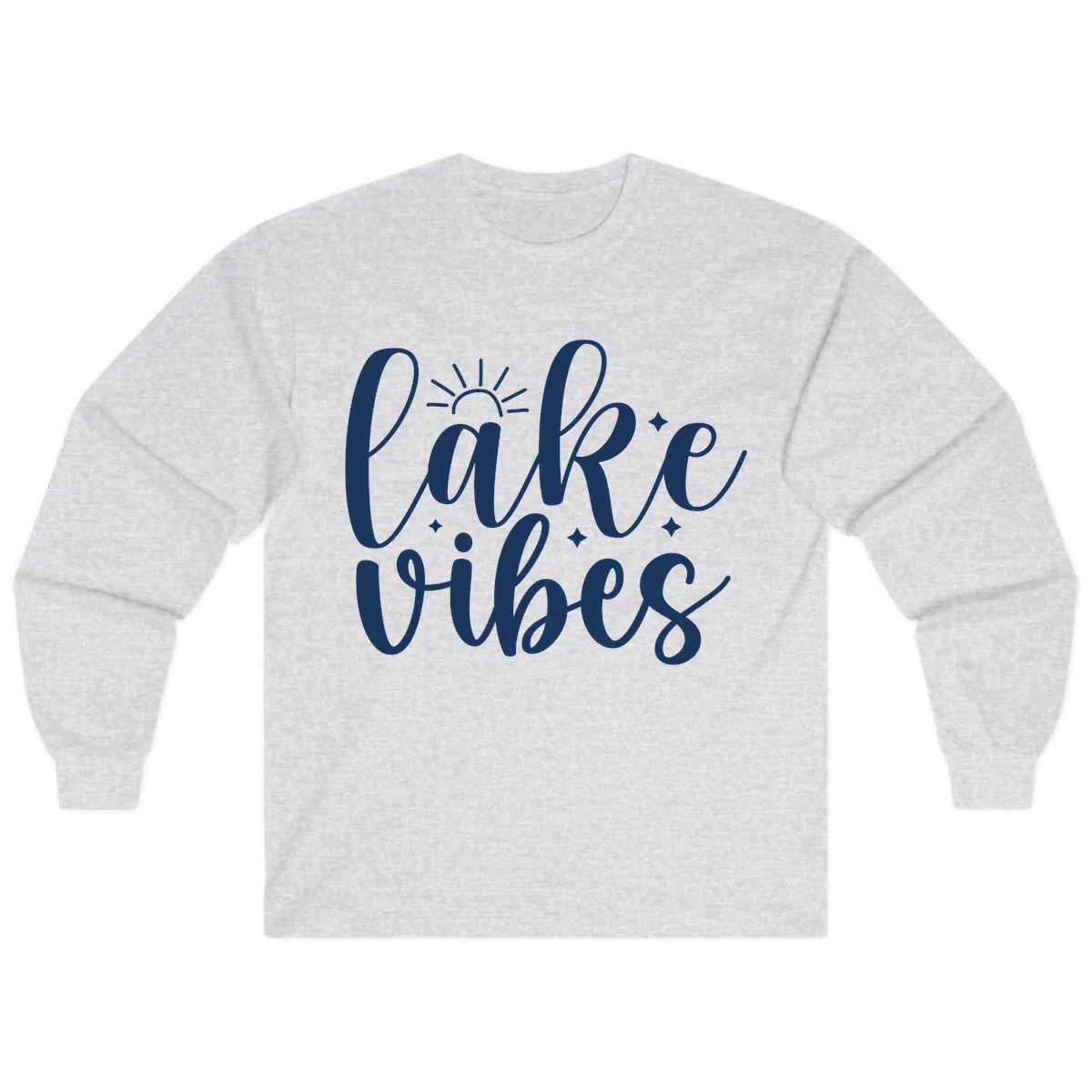 Lake Vibes Script Design Long Sleeve in Ash