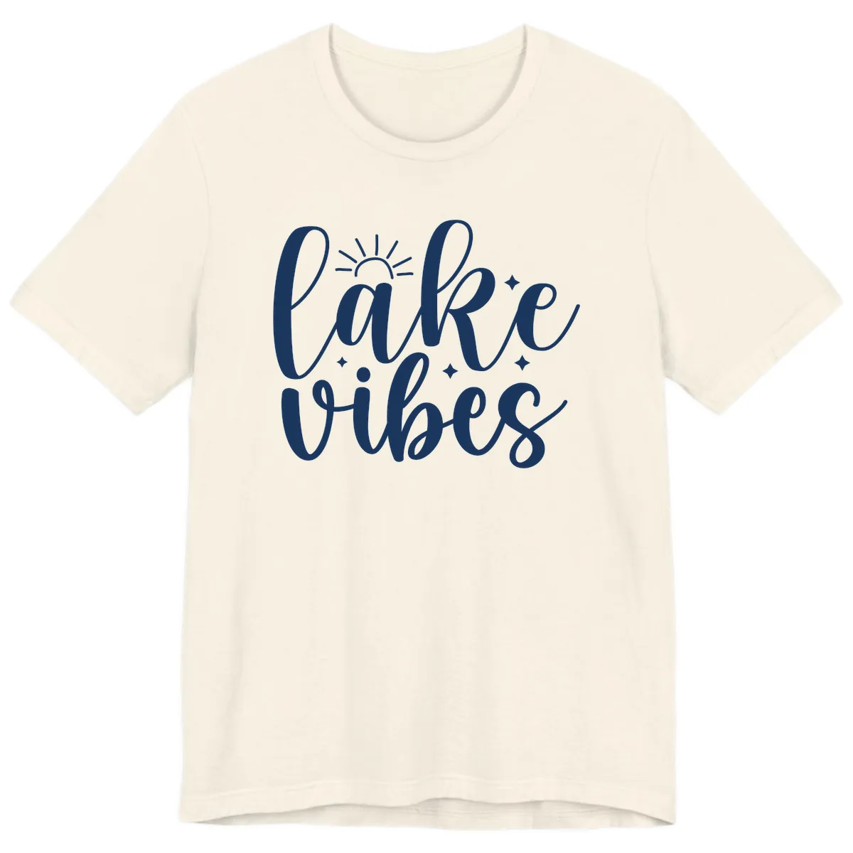 Lake Vibes Script Design Premium T-Shirt in Natural