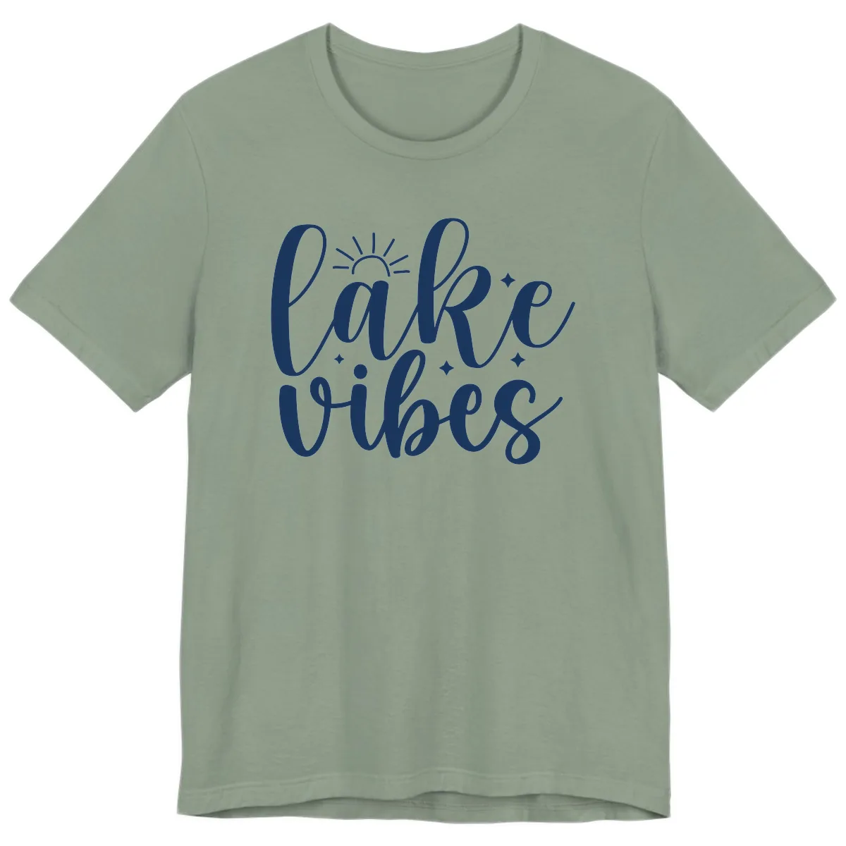 Lake Vibes Script Design Premium T-Shirt in Sage