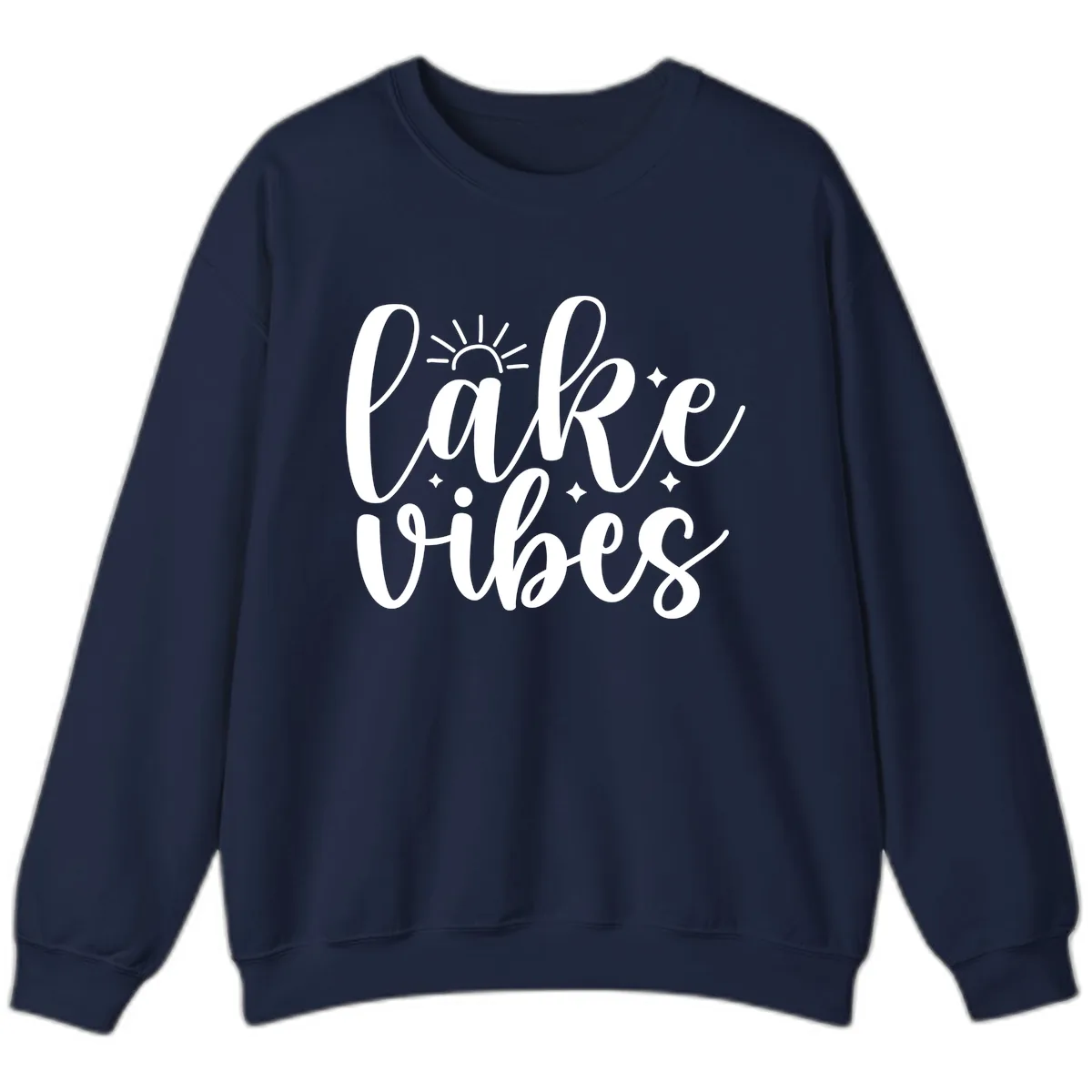 Lake Vibes Script Design Sweatshirt in Navy