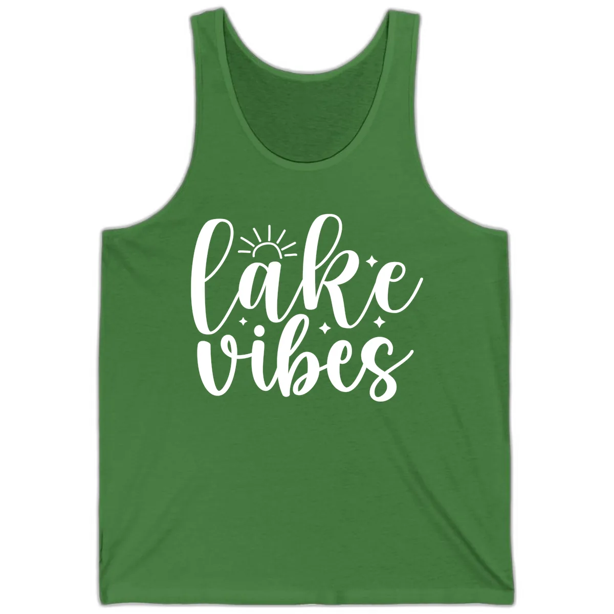 Lake Vibes Script Design Tank in Leaf