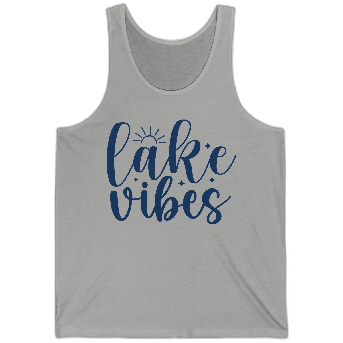 Lake Vibes Script Design Tank in Athletic Heather